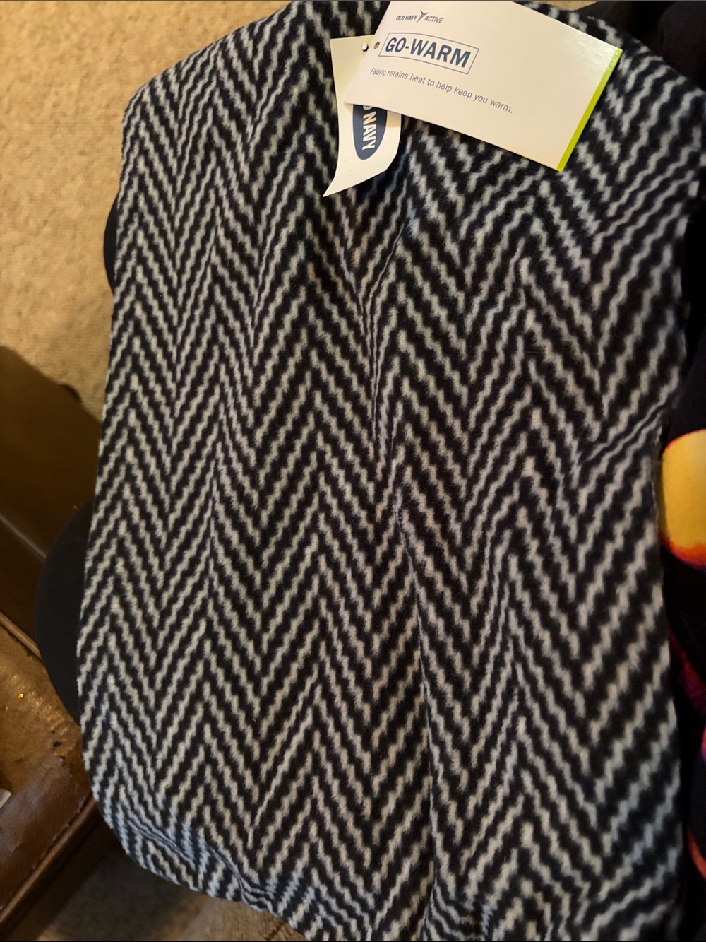 Warm Black & White Chevron Scarf